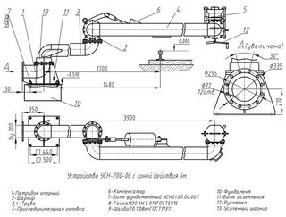 Схема устройства нижнего слива УСН-200-06